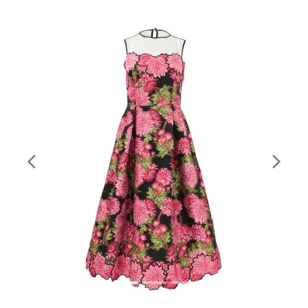 Teri Jon by Rickie Freeman Floral Jacquard Fit & Flare Dress Size 0 NWT
